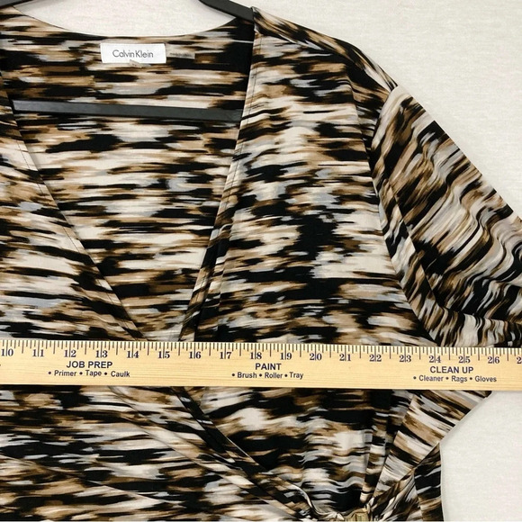 Calvin Klein Black Brown Stretch Wrap Top size 2X - Picture 6 of 10